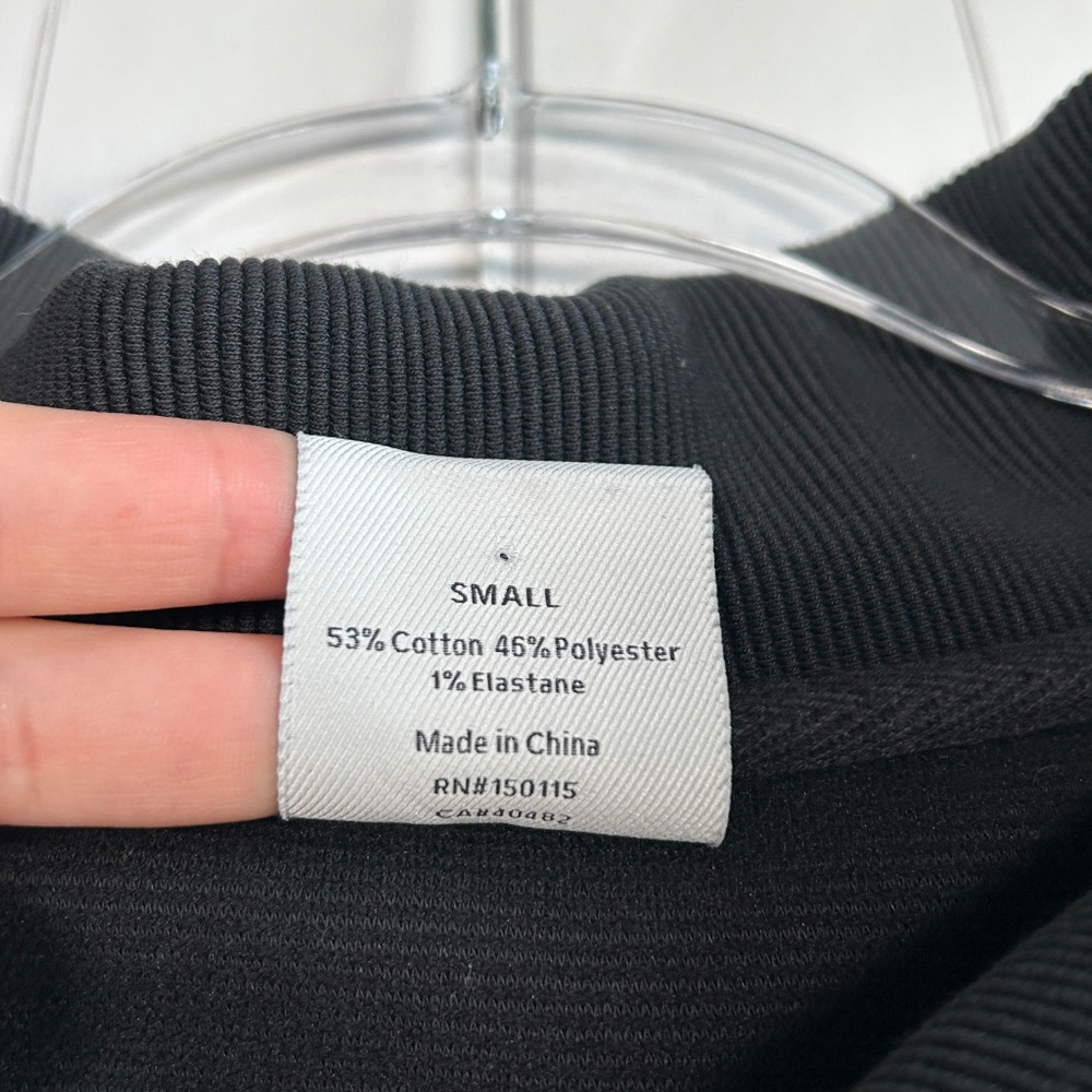 Varley women size S Vine half zip sweater black ottoman fabric ribbed athleisure - Picture 10 of 12